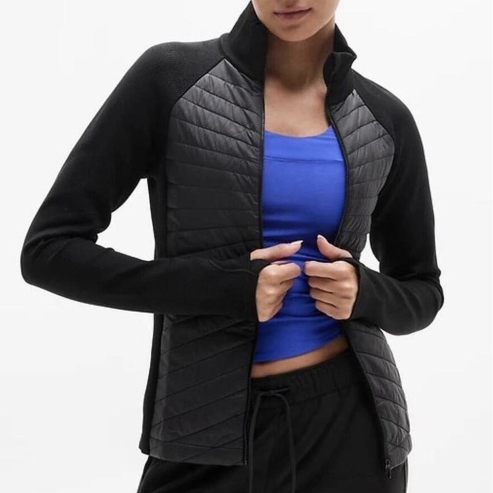 Athleta Flurry Force Primaloft Jacket II Black S Winter Run Sport Full Zip